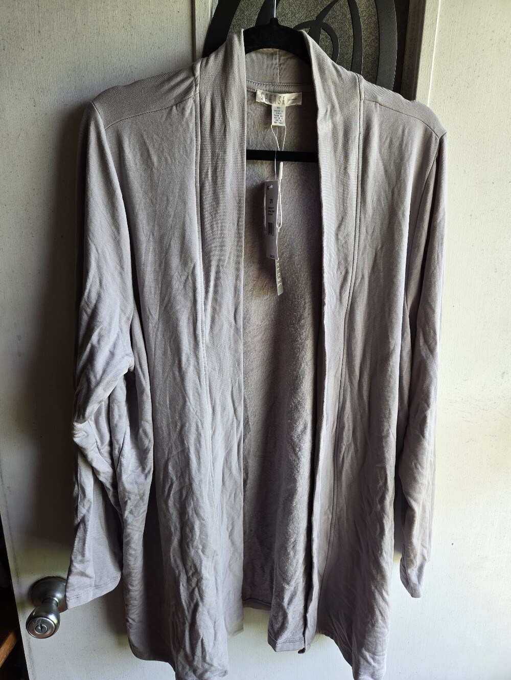 Spense Light Gray Open-Front Women's Cardigan Jacket NWT